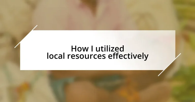 How I utilized local resources effectively