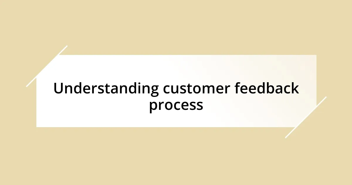 Understanding customer feedback process