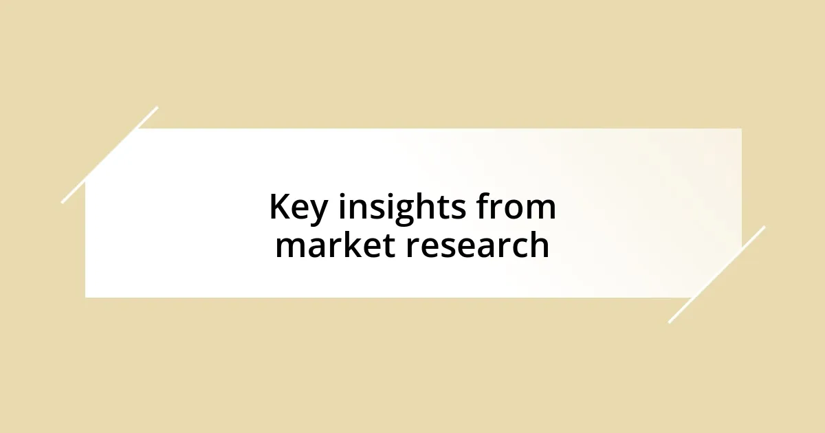 Key insights from market research