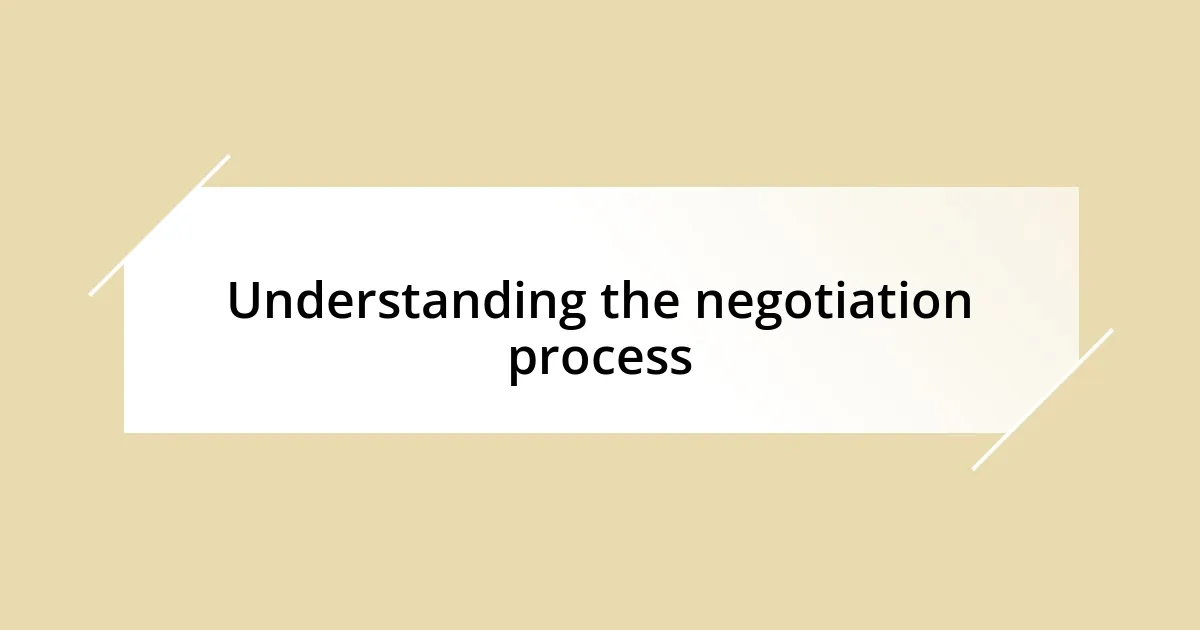 Understanding the negotiation process